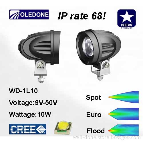 Mini 10W CREE LED Driving Light, Motorcycle LED Driving Light, LED Snowmobile Light